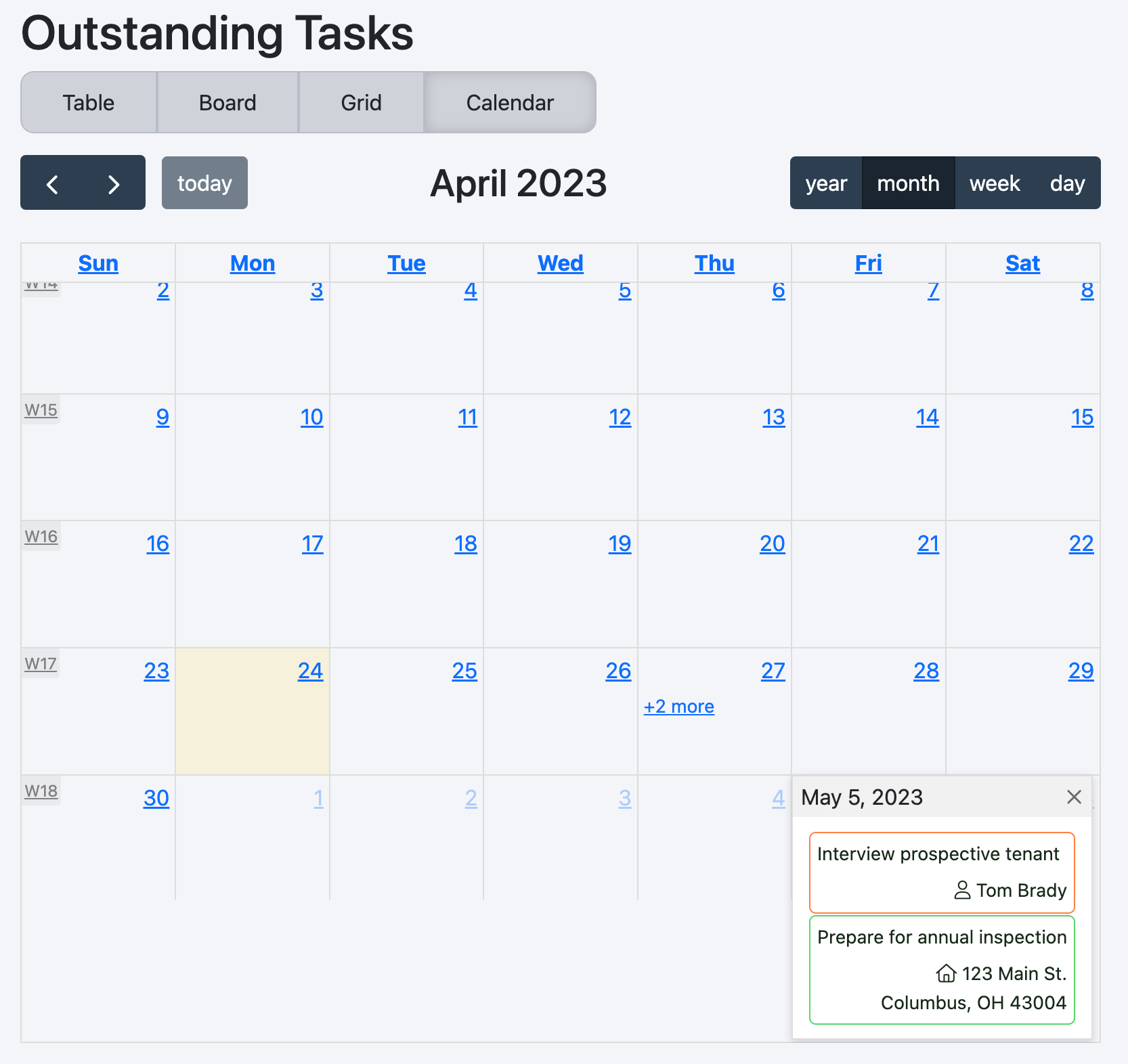 Customized Calendar Layout