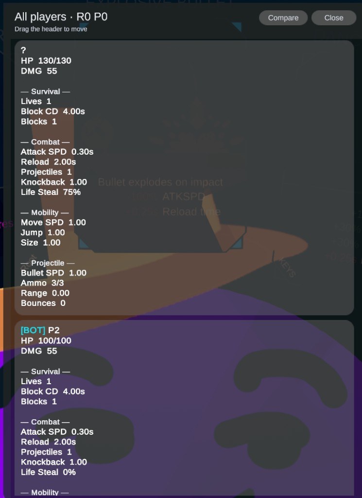 Tab overlay listing every player