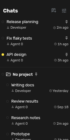 Thread+ sidebar with sample chats