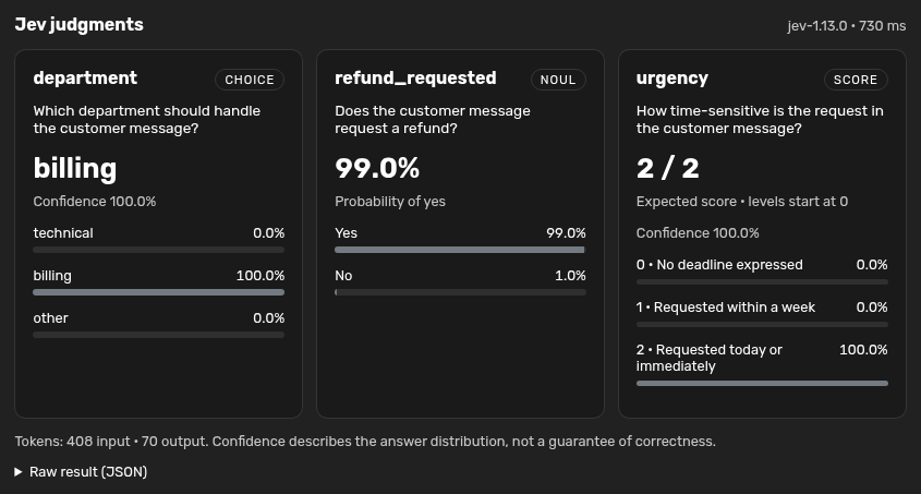 Jev results in Agent Zero