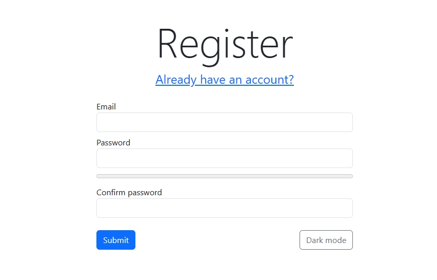 Register page