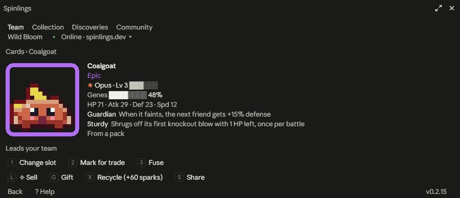 Inspect a creature's combat stats and traits in Claude Desktop.