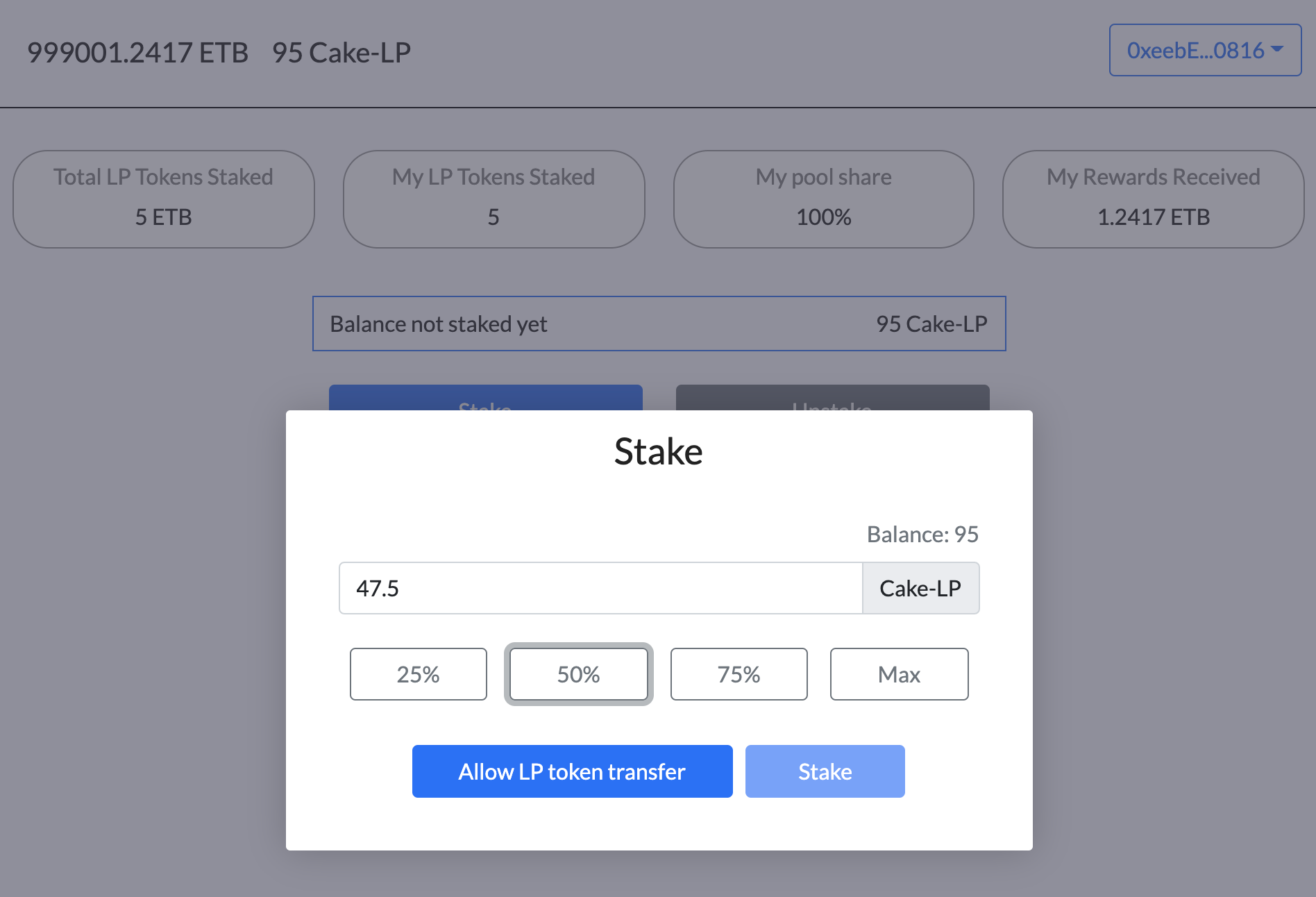 Stake Modal