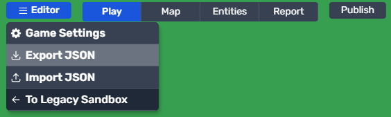 How to get game json in game's in-game editor