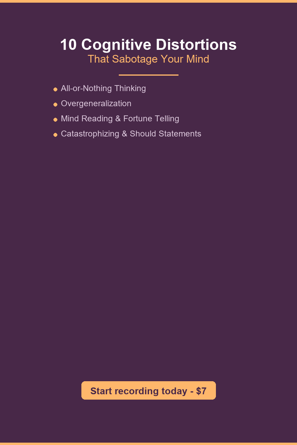 10 Cognitive Distortions That Sabotage Your Mind - CBT Tool