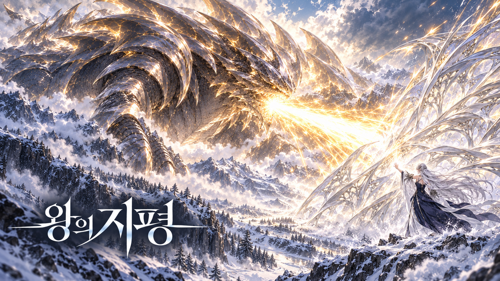 설산에서 아르켄의 낙양을 백화로 막는 세이라