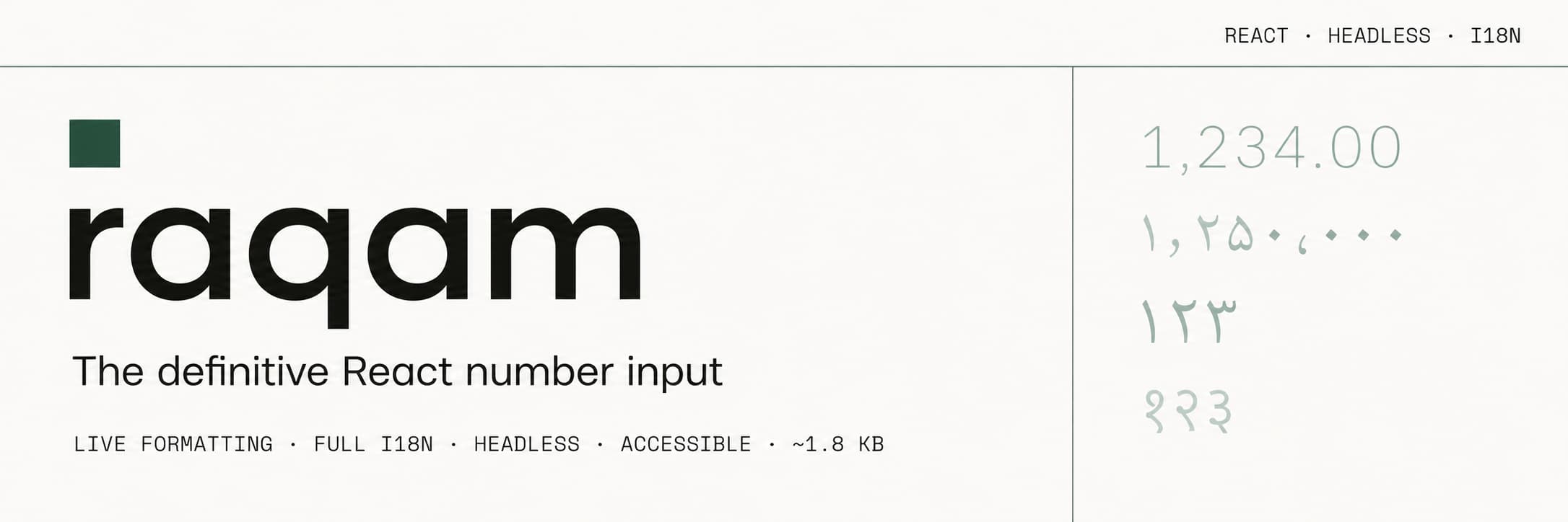 raqam — the definitive React number input