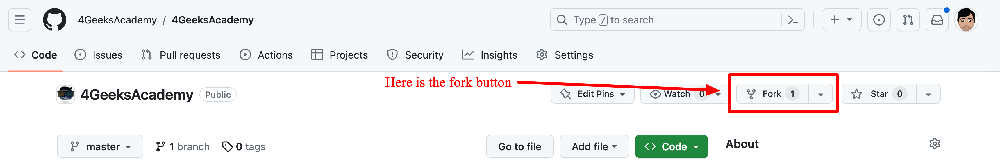 fork button
