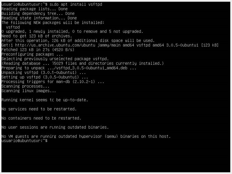 Configuración de servicios de red - vsftpd (Very Secure FTP Daemon por sus siglas en inglés)