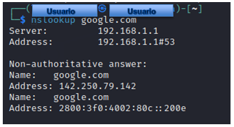 nslookup-google