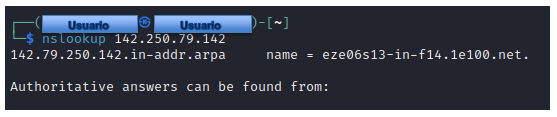 nslookup usuario