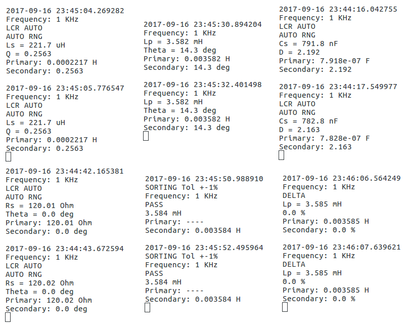 Output examples