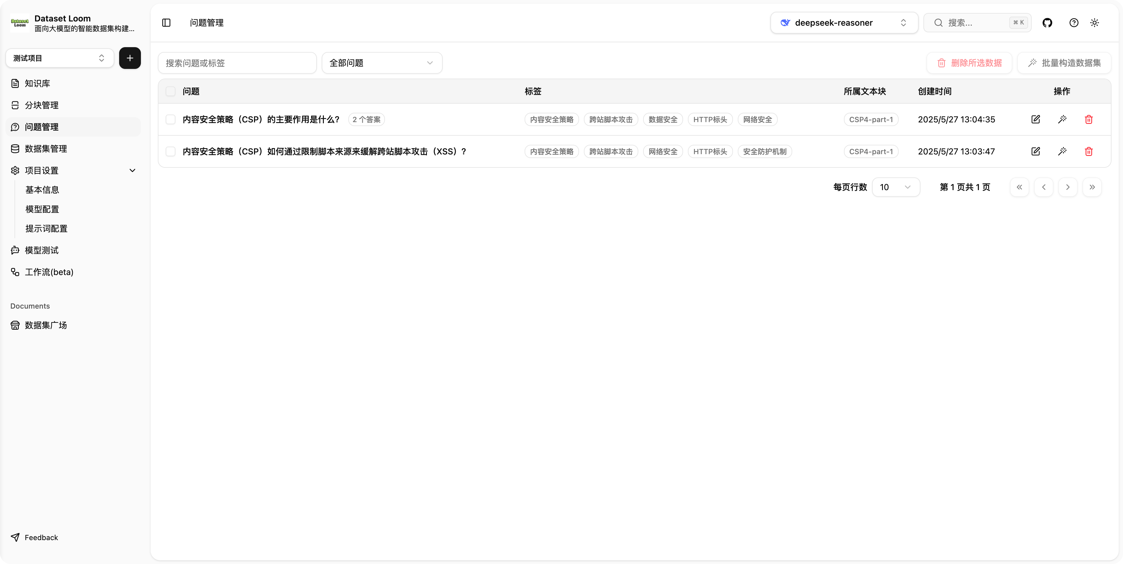 问题列表