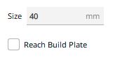 Numeric input field in the tool panel