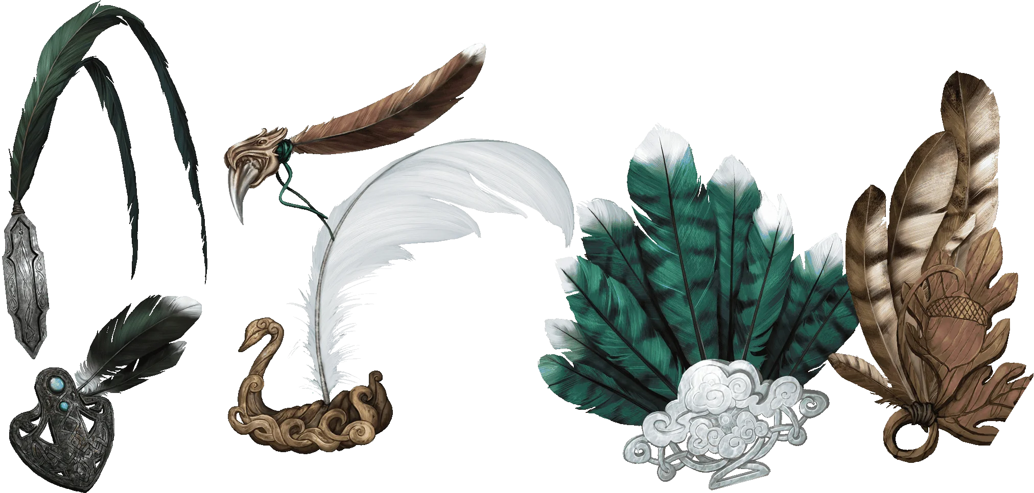 Quaal's Feather Tokens (Whip, Anchor, Bird, Swan Boat, Fan, Tree)