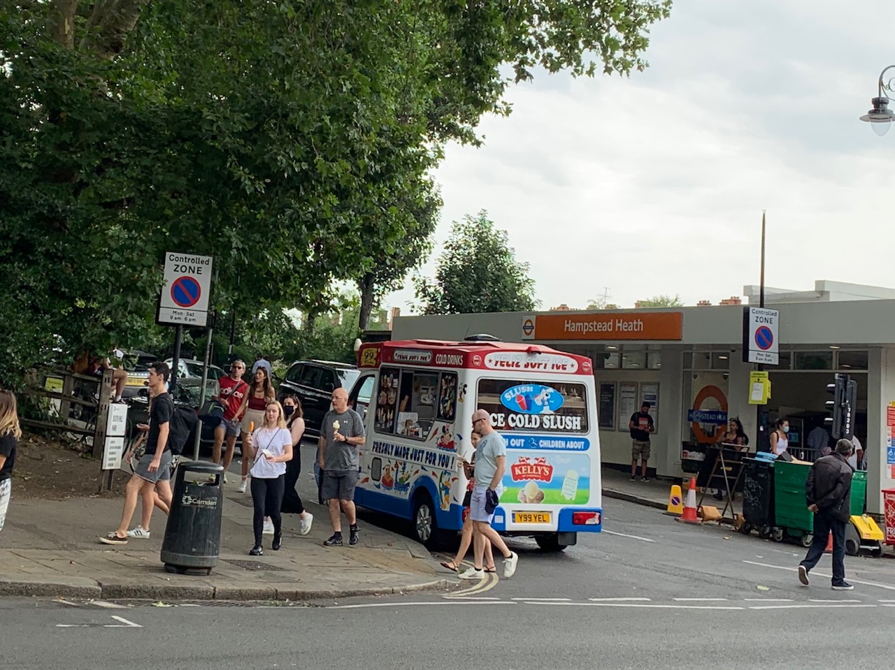 Ice-cream van at the bottom of South Hill Park NW3, 2020-08-08