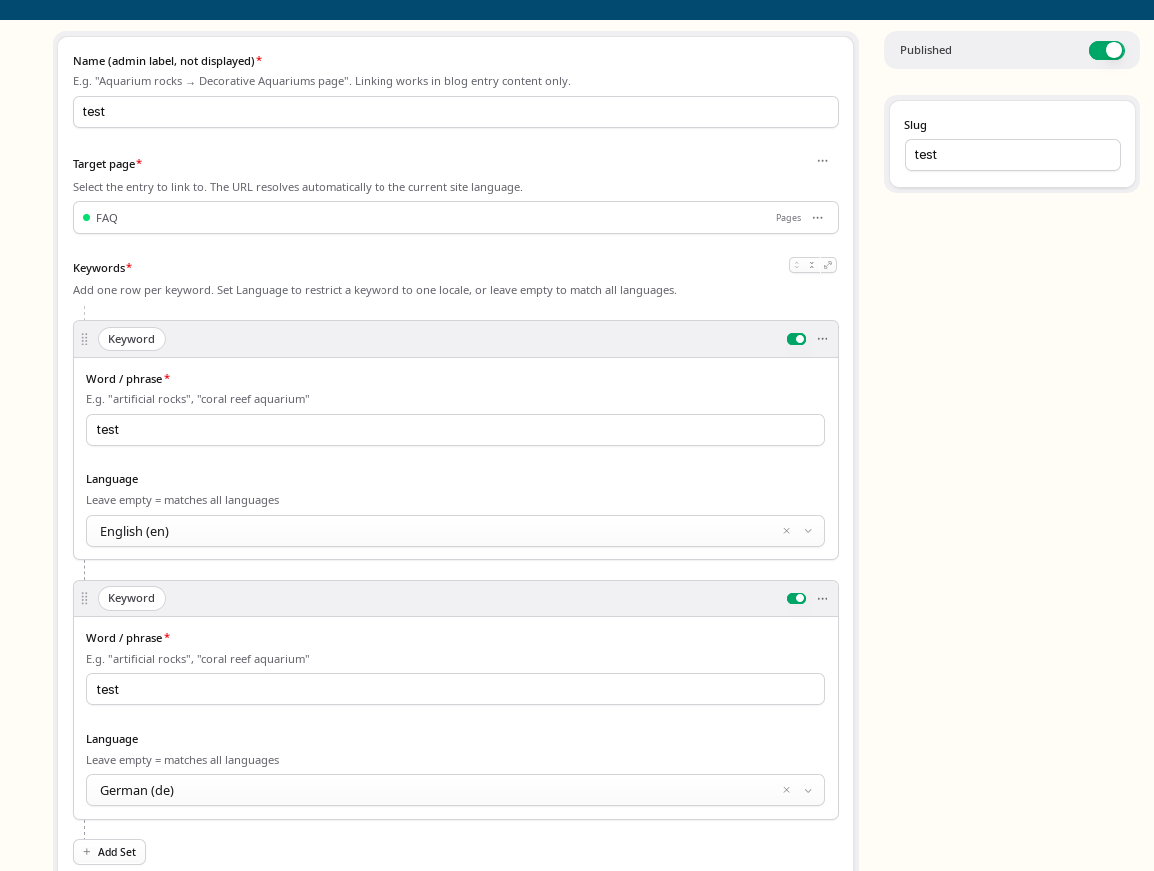 CP — keyword management