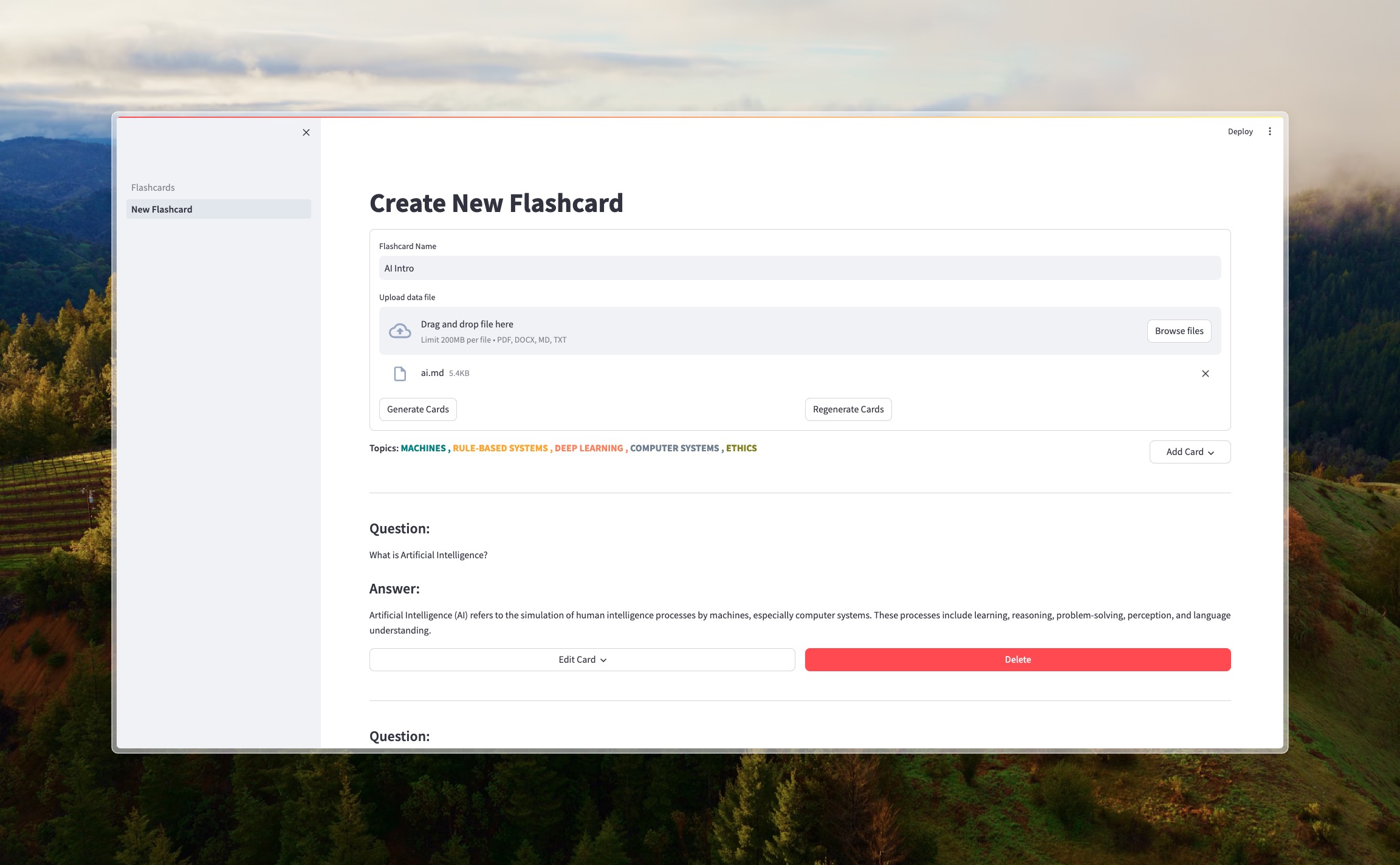Create New Flashcard Median Logo