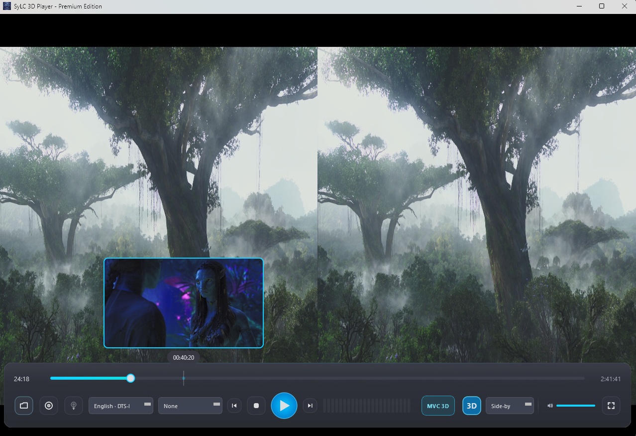SyLC 3D Player interface