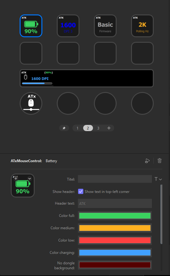 Stream Deck + 上的 MyATxMouseControl