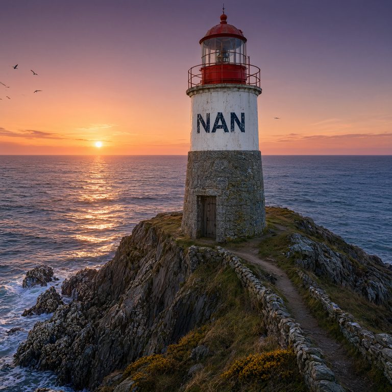 Faro en la costa gallega al atardecer