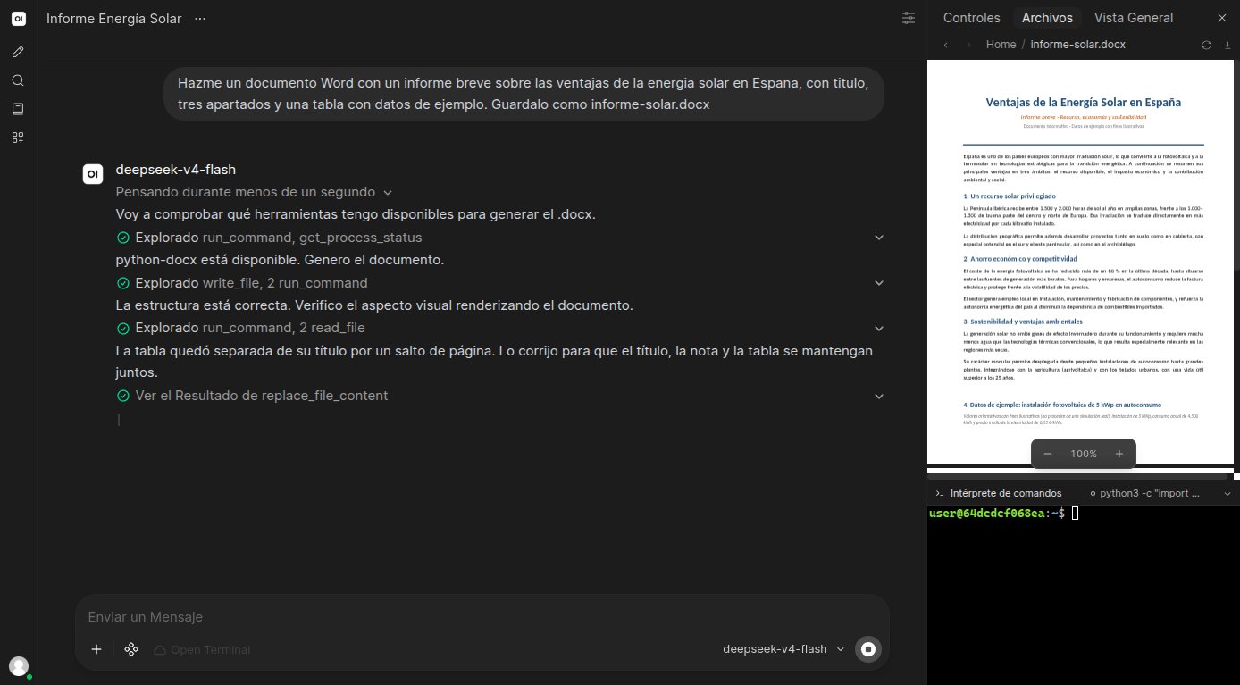 Open Terminal generando un Word