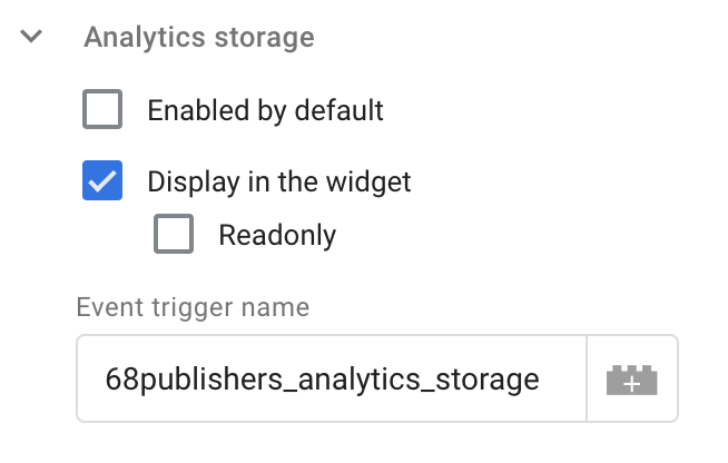 Analytics storage options