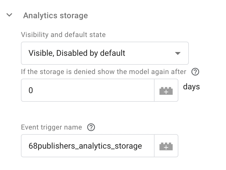 Analytics storage options