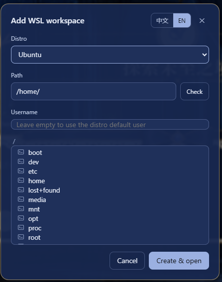 dsh-wsl-workspace screenshot 2