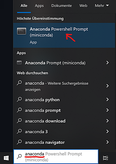 Open Anaconda Powershell