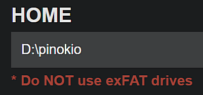 exFAT warning