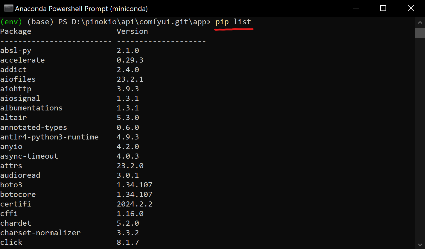 List packages