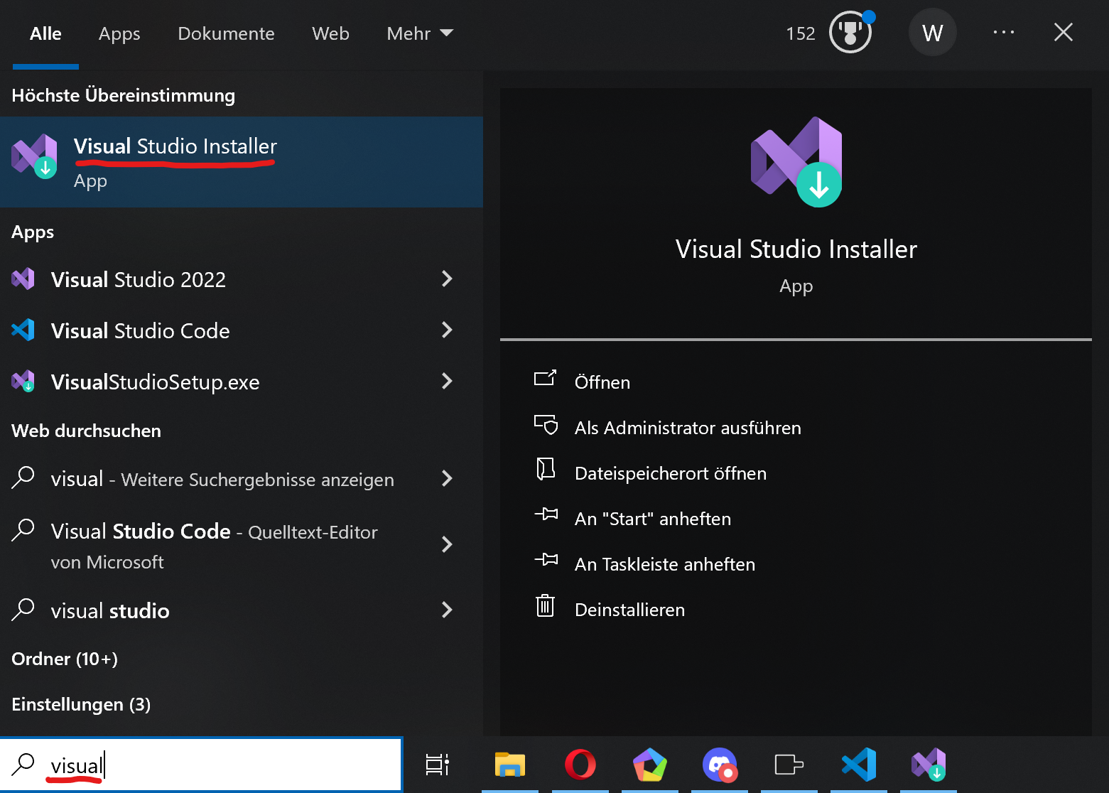 1.) a.) Visual Studio Installer