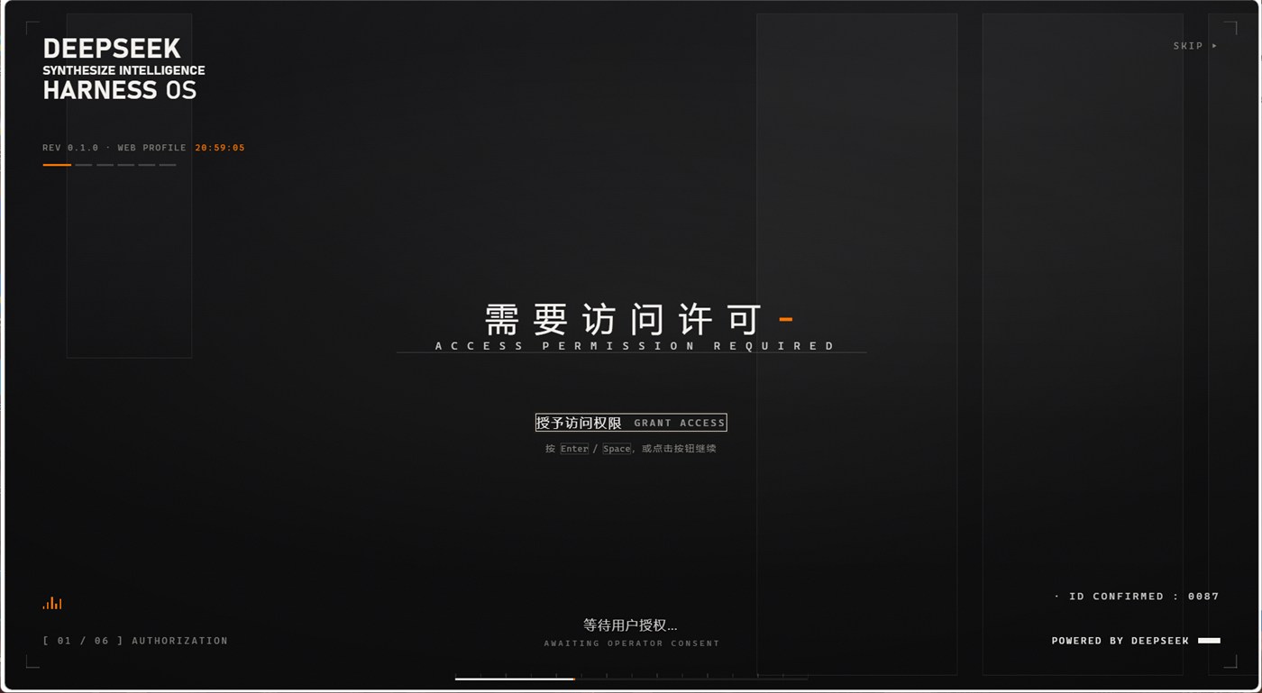 深色主题 · 需要访问许可
