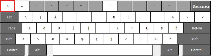 The AltGr layer of the new layout