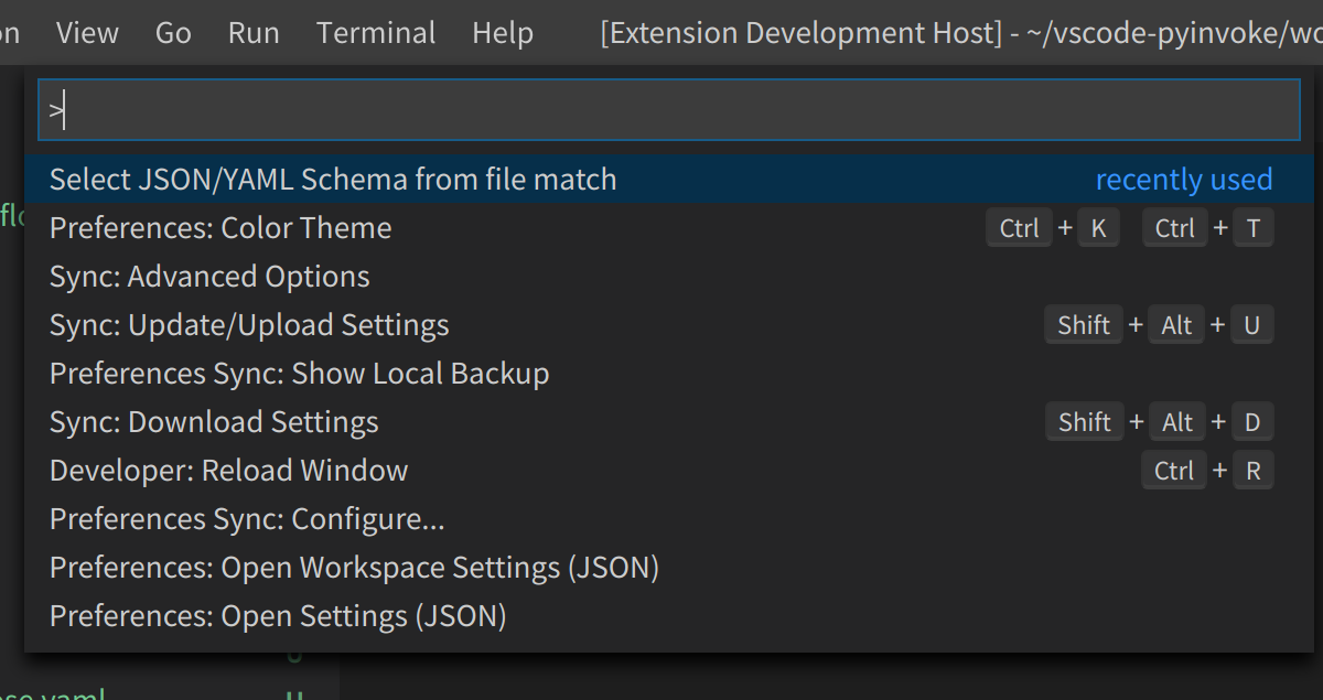 "Select JSON/YAML Schema from file match"