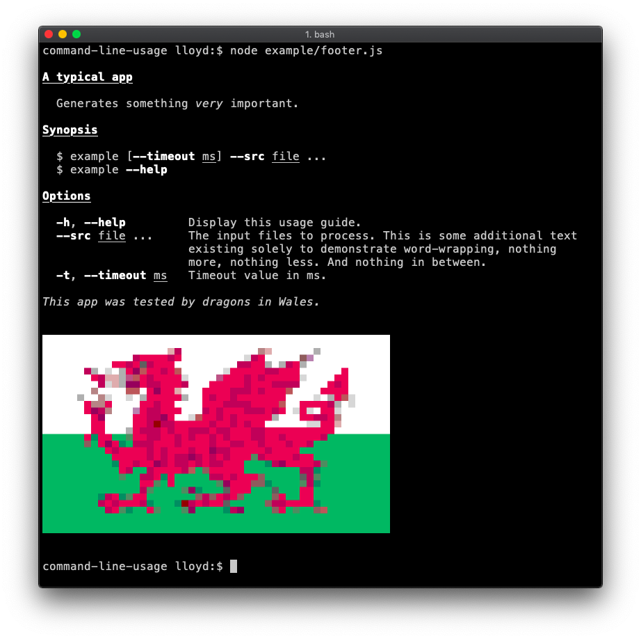 Command line arguments. Commandline_ARGS.