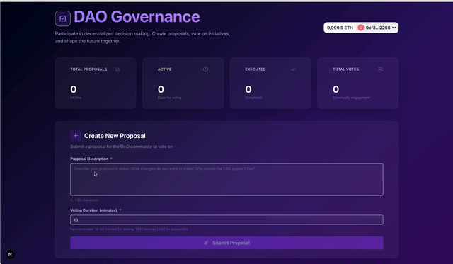 DAO Voting Dapp - Proposal Creation