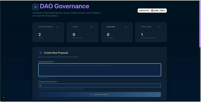 DAO Voting Dapp - Voting Interface