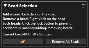 The bead selection panel