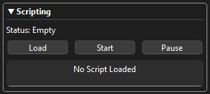 Screenshot of the Scripting panel.