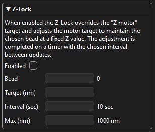 Screenshot of the Z-Lock panel.