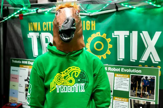 Member with horse mask.