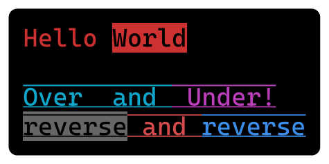 16 color with overline and underline and reverse