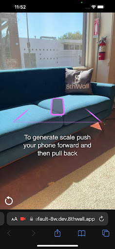 Preview of the absolute scale showing a splash image and QR code
