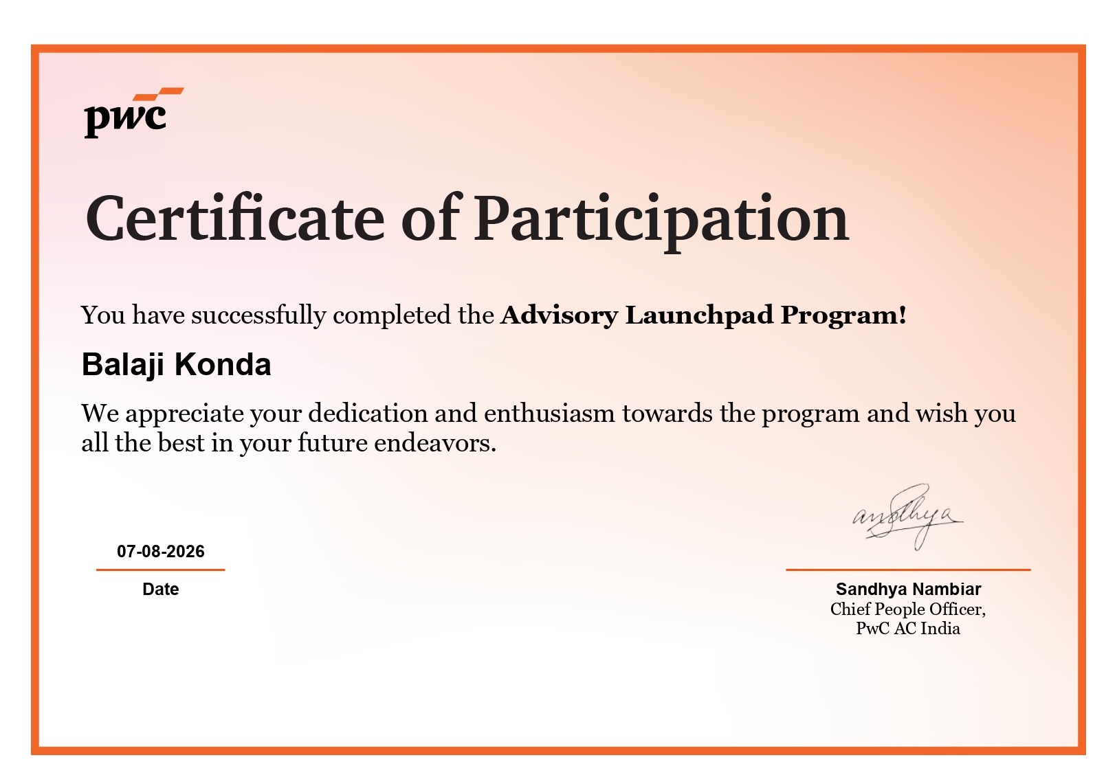 PwC Launchpad Certification