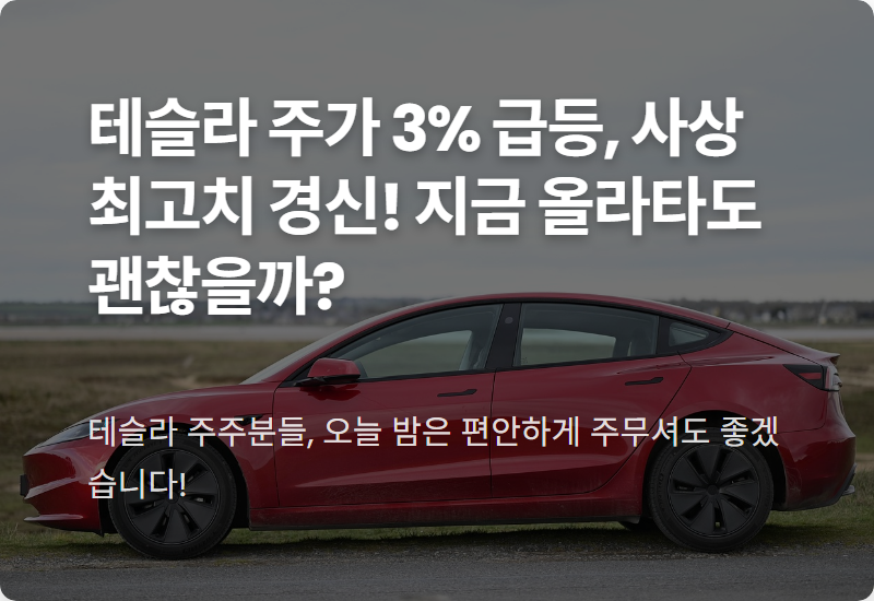 테슬라 로고와 주가 그래프