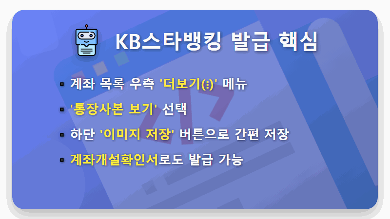 모바일 통장사본 발급, 은행별 1분컷 초간단 방법 (국민·신한·우리·농협) - 핵심 요약
