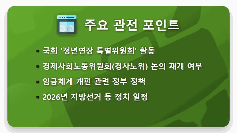 정년 65세 연장, 2026년 현실화? 현실적인 3가지 시나리오 총정리 - 핵심 요약