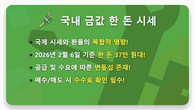 2026년 2월 금시세 하락, 한 돈 가격 현실적인 투자 전략 3가지 꿀팁 - 핵심 요약